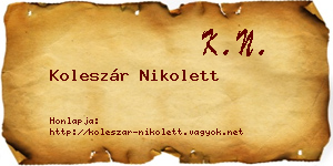 Koleszár Nikolett névjegykártya