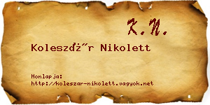 Koleszár Nikolett névjegykártya