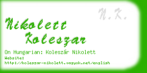 nikolett koleszar business card