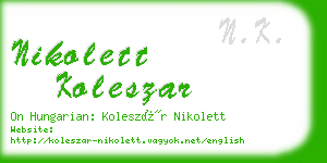 nikolett koleszar business card